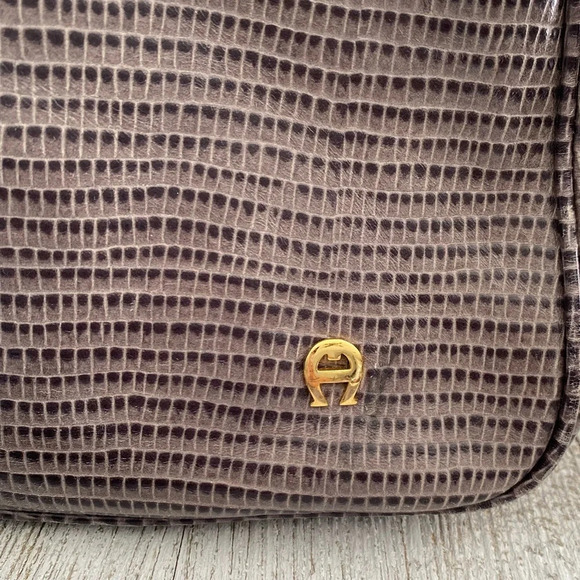 Etienne Aigner Grey Genuine Leather Crossbody Bag - Picture 4 of 9